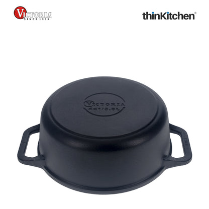 Victoria 4QT/3,8 L Ductch Oven with Glass Lid Pre-Seasoned