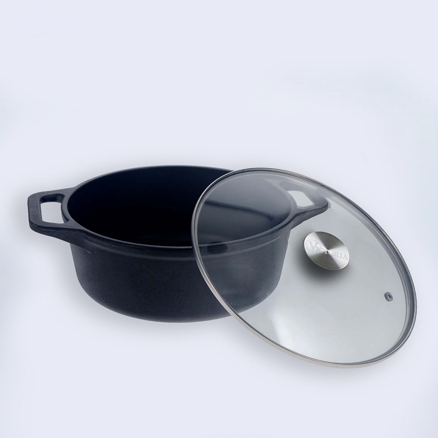 Victoria 4QT/3,8 L Ductch Oven ith Glass Lid PreSeasoned thinKitchen