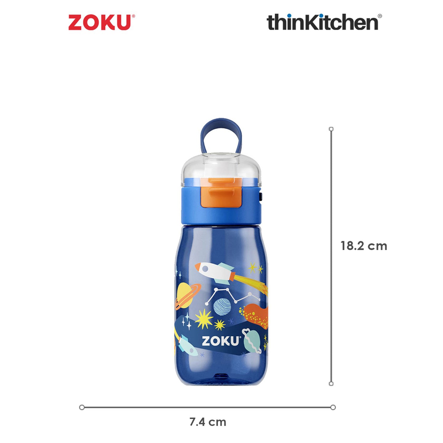 Zoku Blue Space Kids Flip Gulp Bottle