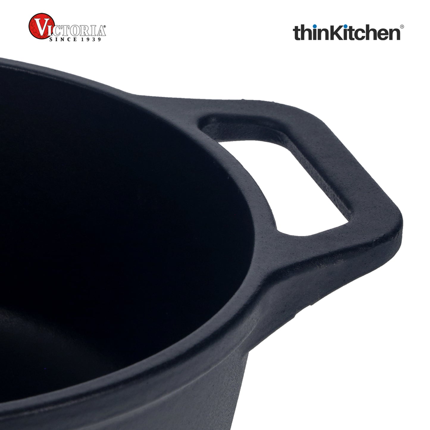 Victoria 4QT/3,8 L Ductch Oven with Glass Lid Pre-Seasoned