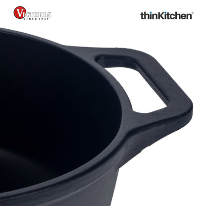 Victoria 4QT/3,8 L Ductch Oven with Glass Lid Pre-Seasoned