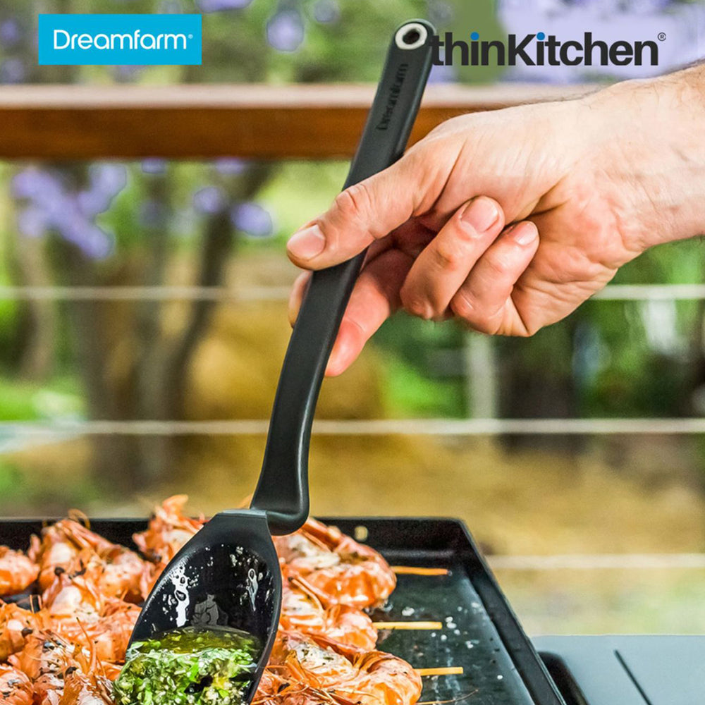 Dreamfarm 15" Premium Silicone Basting Brush, Heat-Resistant Brush for BBQ, Baking & Oiling - BRIZZLE, Black
