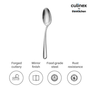 Culinex by thinKitchen | Dora 18/8 Stainless Steel All Purpose Serving Spoon, Mirror Finish, Set of 2