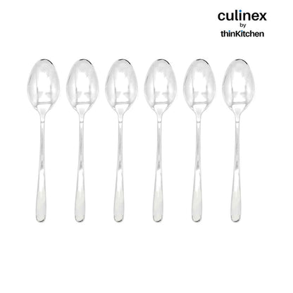 Culinex by thinKitchen|Dora 18/8 Stainless Steel All Purpose Spoon, Mirror Finish, Set of 6