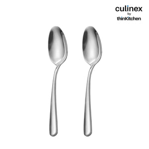 Culinex by thinKitchen | Dora 18/8 Stainless Steel All Purpose Serving Spoon, Mirror Finish, Set of 2