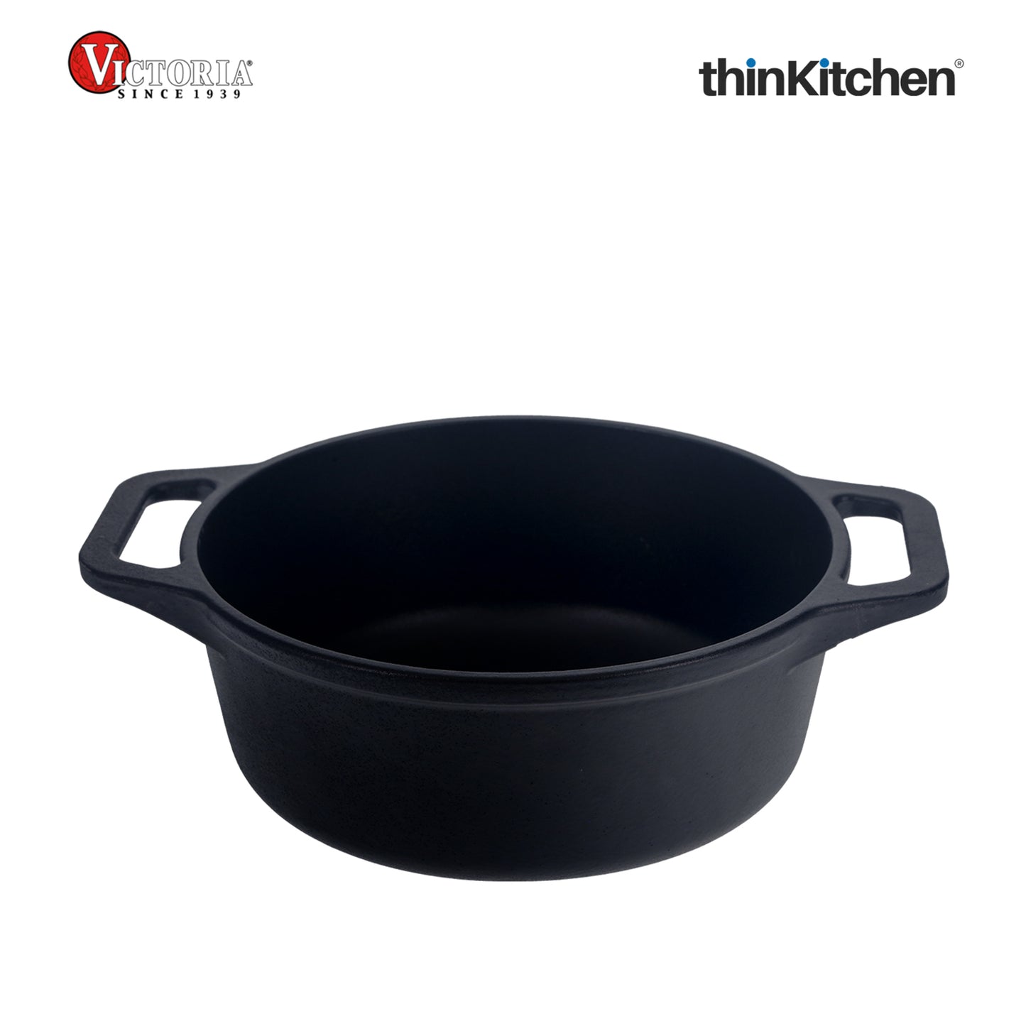 Victoria 4QT/3,8 L Ductch Oven with Glass Lid Pre-Seasoned