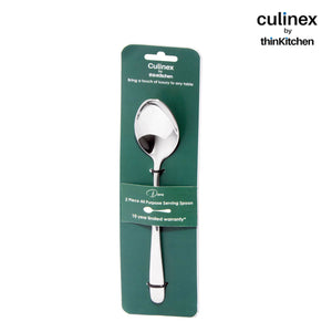 Culinex by thinKitchen | Dora 18/8 Stainless Steel All Purpose Serving Spoon, Mirror Finish, Set of 2