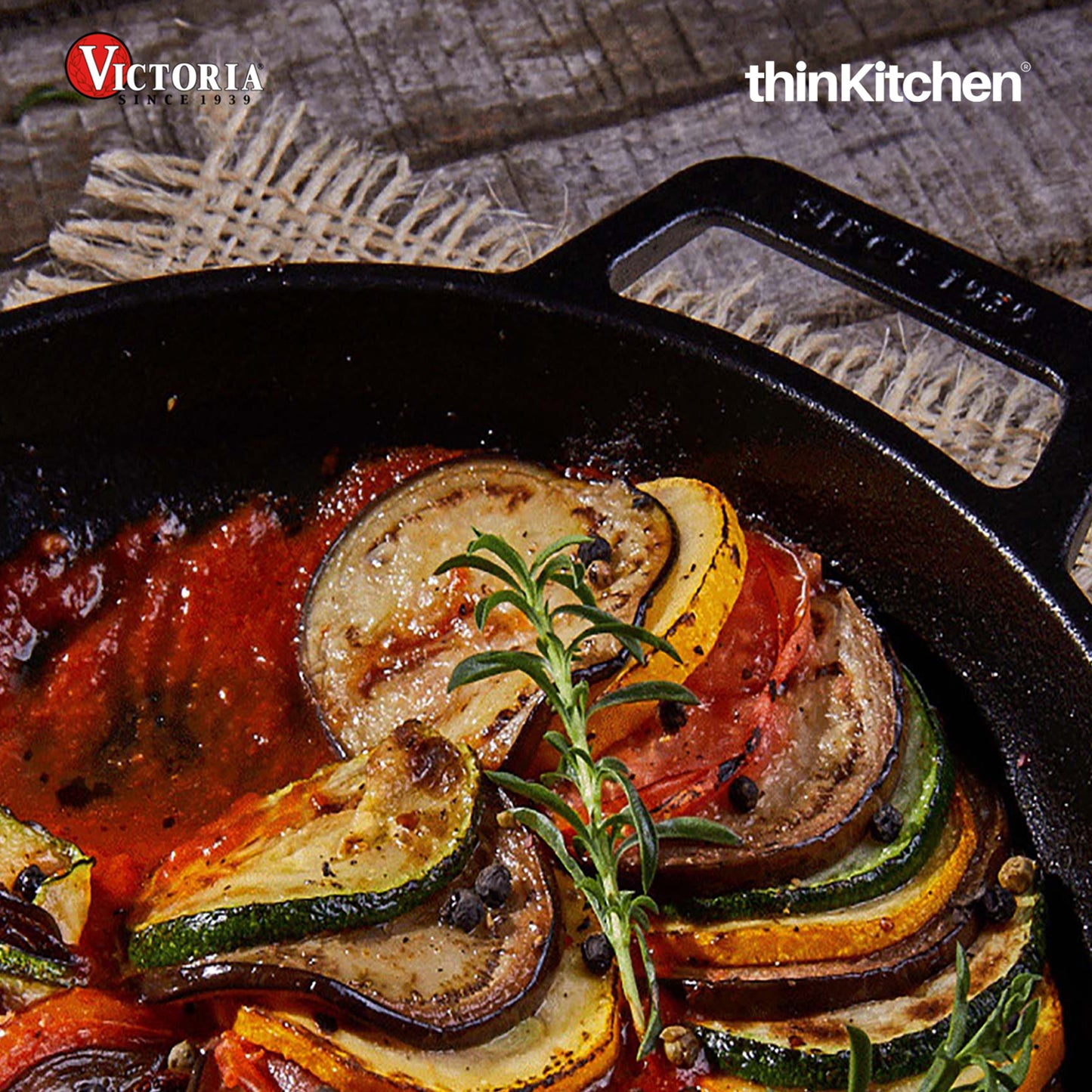 Victoria Cast Iron Round Skillet with Double Loop Handles, Made in Colombia, 10 Inches
