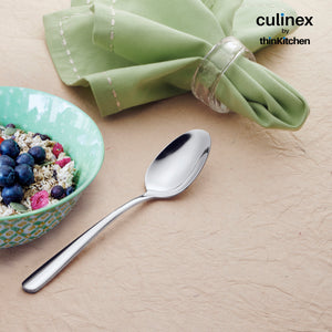 Culinex by thinKitchen | Dora 18/8 Stainless Steel All Purpose Serving Spoon, Mirror Finish, Set of 2