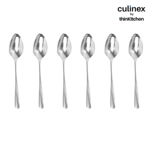 Culinex by thinKitchen | Dora 18/8 Stainless Steel Tea Spoon, Mirror Finish, Set of 6