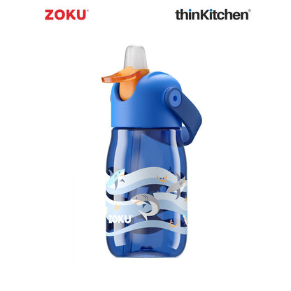 Zoku Blue Shark Flip Straw Bottle