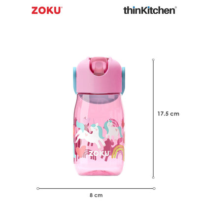 Zoku Pink Unicorn Flip Straw Bottle