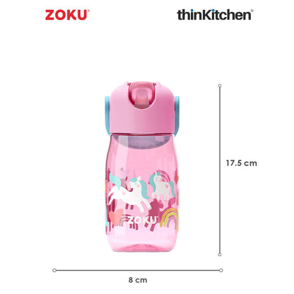 Zoku Pink Unicorn Flip Straw Bottle