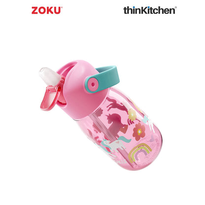 Zoku Pink Unicorn Flip Straw Bottle