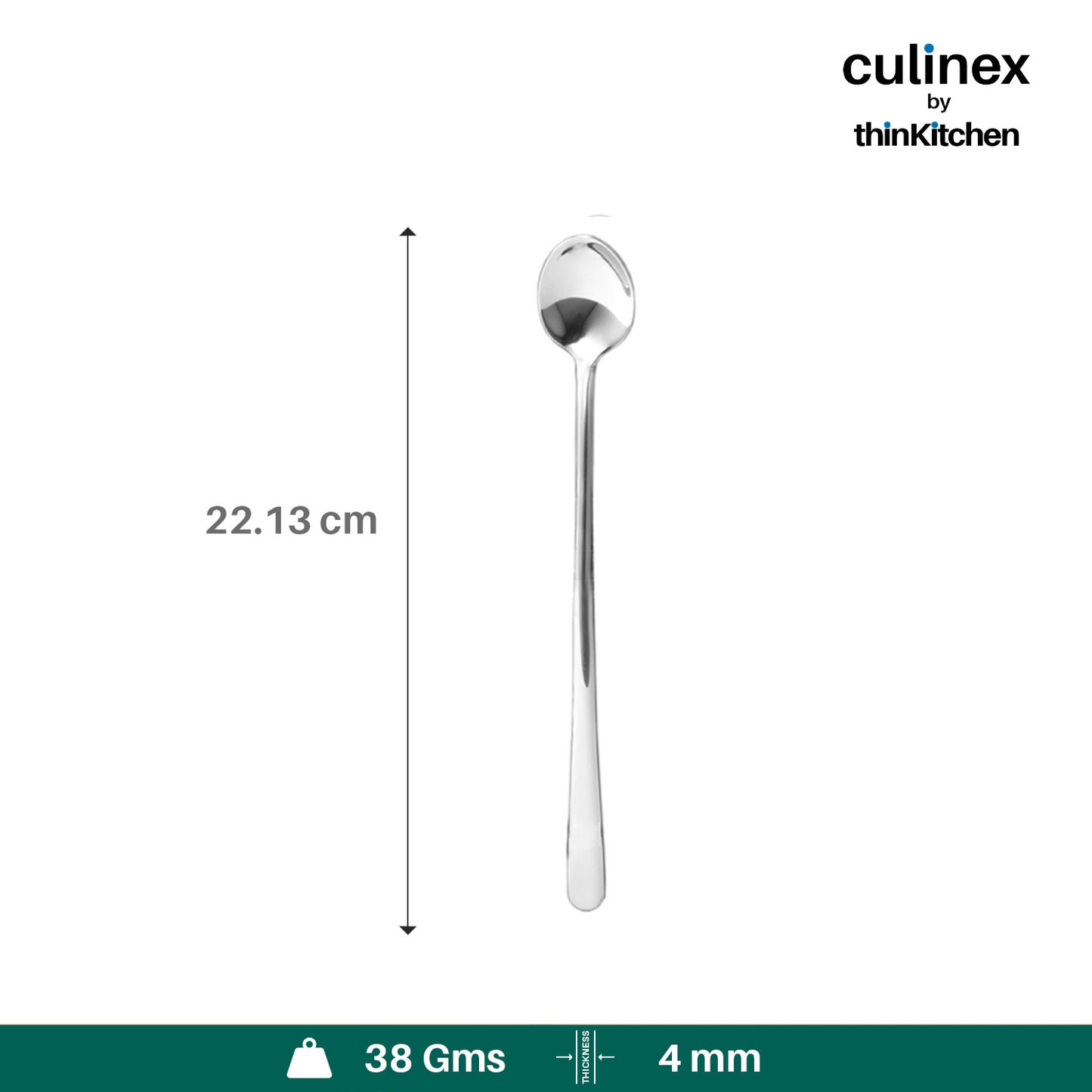 Culinex By Thinkitchen Dora Ice Tea Spoon Mirror Finish Set Of 2