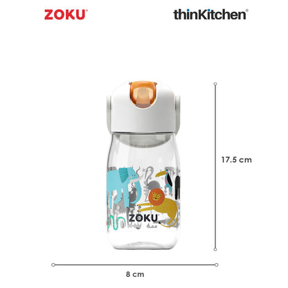 Zoku Clear Safari Flip Straw Bottle