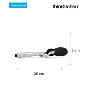 Dreamfarm Clongs - Stainless-Steel Tongs with Silicone Heads, Black