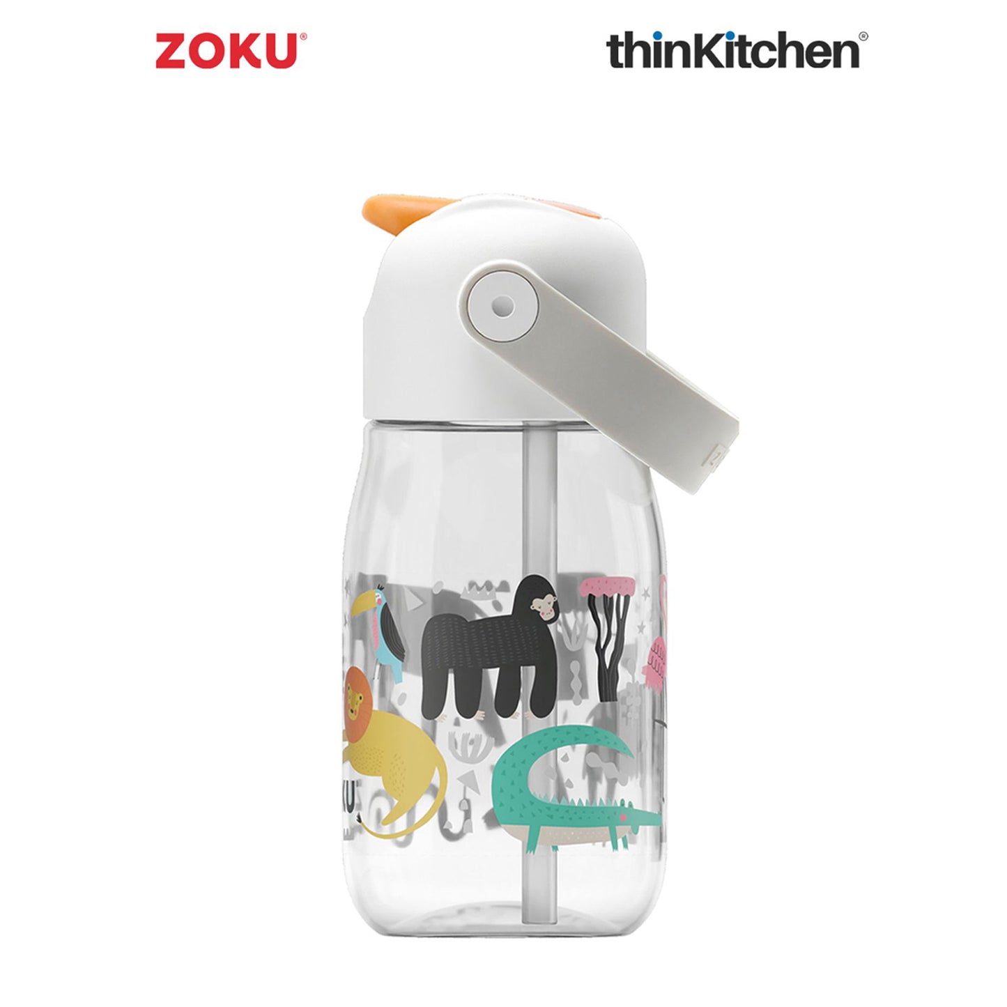 Zoku Clear Safari Flip Straw Bottle