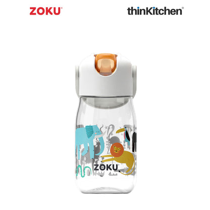 Zoku Clear Safari Flip Straw Bottle