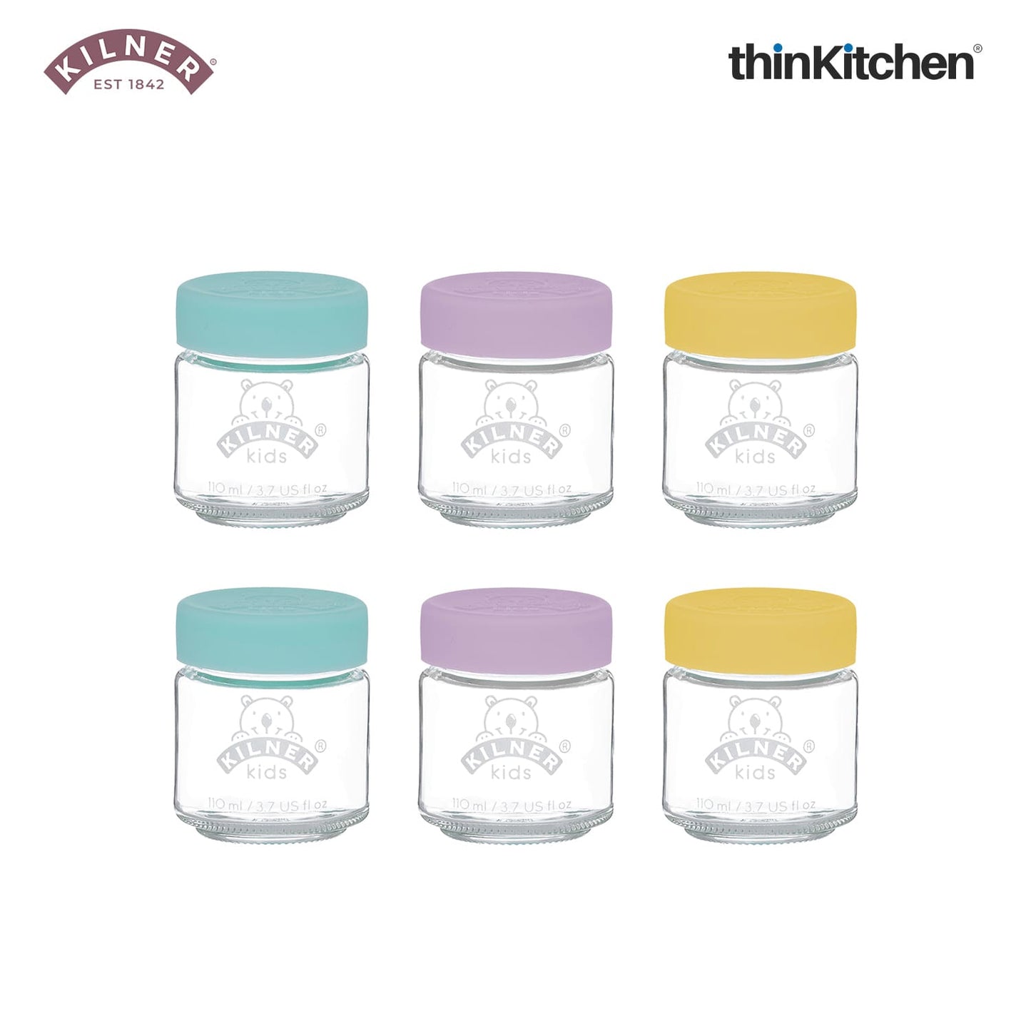 Kilner Set Of 6 Kids Jars 110ml