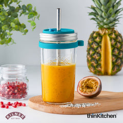 Smoothie Making Set | Smoothie Glass with Straw | Reusable Smoothie Glass Jar for Homemade Drinks