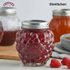 Kilner 400ml Berry Shaped Airtight Premium Preserve Glass Jars for Kitchen Storage, ideal for Jams, Chutneys