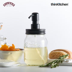 Kilner Refillable Glass Liquid Soap & Lotion Dispenser with Steel Pump - 500ml