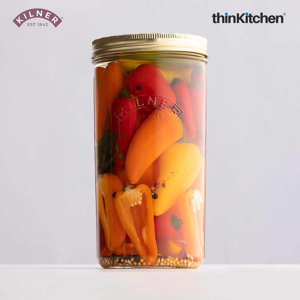 Kilner Premium 1L  Wide Mouth Glass Preserve Jar for Preserving and Storing | Reusable, Eco-Friendly Food Storage Container with Screw Lid