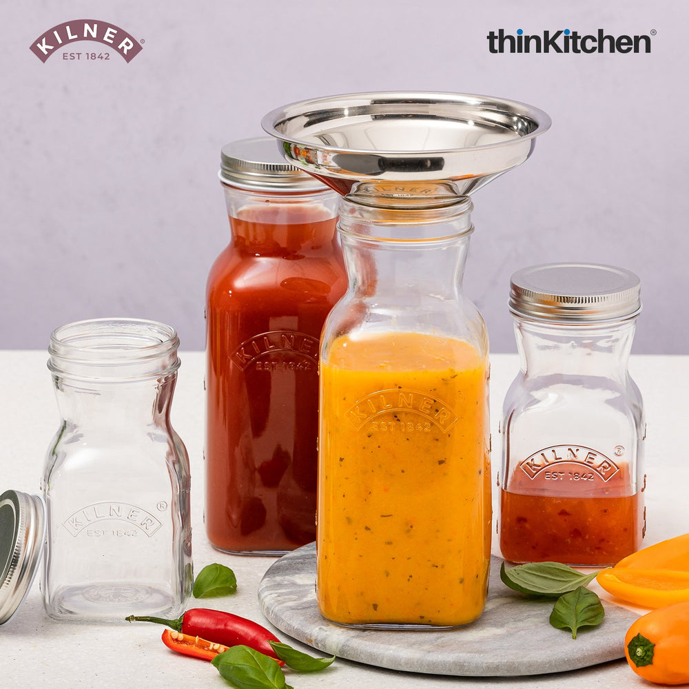 Kilner 1L Leakproof Premium Glass Bottle for Milk, Smoothies, Sauces, Juices, Oil, Vinegar