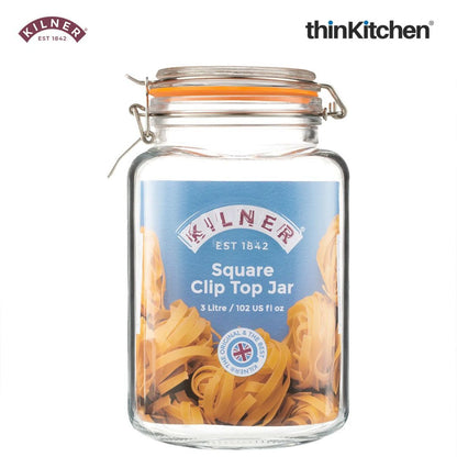 Kilner Clip Top Square Jar 3 Litre