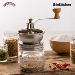 Kilner Premium 250ml Airtight Seasoning Manual Grinder Glass Preserve Jar for Spice, Salt & Pepper