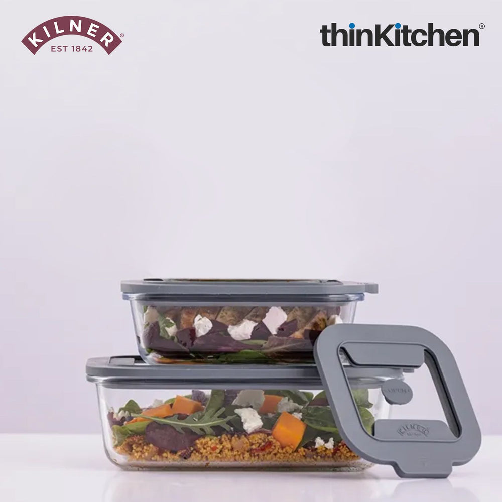 Kilner Premium 1.5 L Airtight, Leakproof Glass Container for Food Storage, Leftovers, Snacks | Oven safe, Freezer Safe, Fresh Series