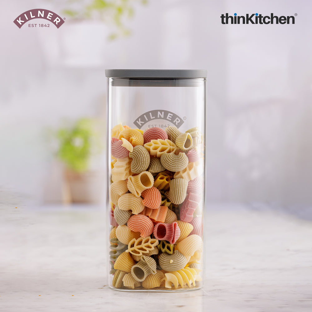 Kilner 1.5 L Fresh Storage Airtight Premium Glass Jar with Vacuum Seal for Cereals, Flour, Dry Goods, Pulses, Daals