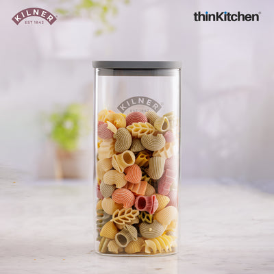 Kilner 1.5 L Fresh Storage Airtight Premium Glass Jar with Vacuum Seal for Cereals, Flour, Dry Goods, Pulses, Daals