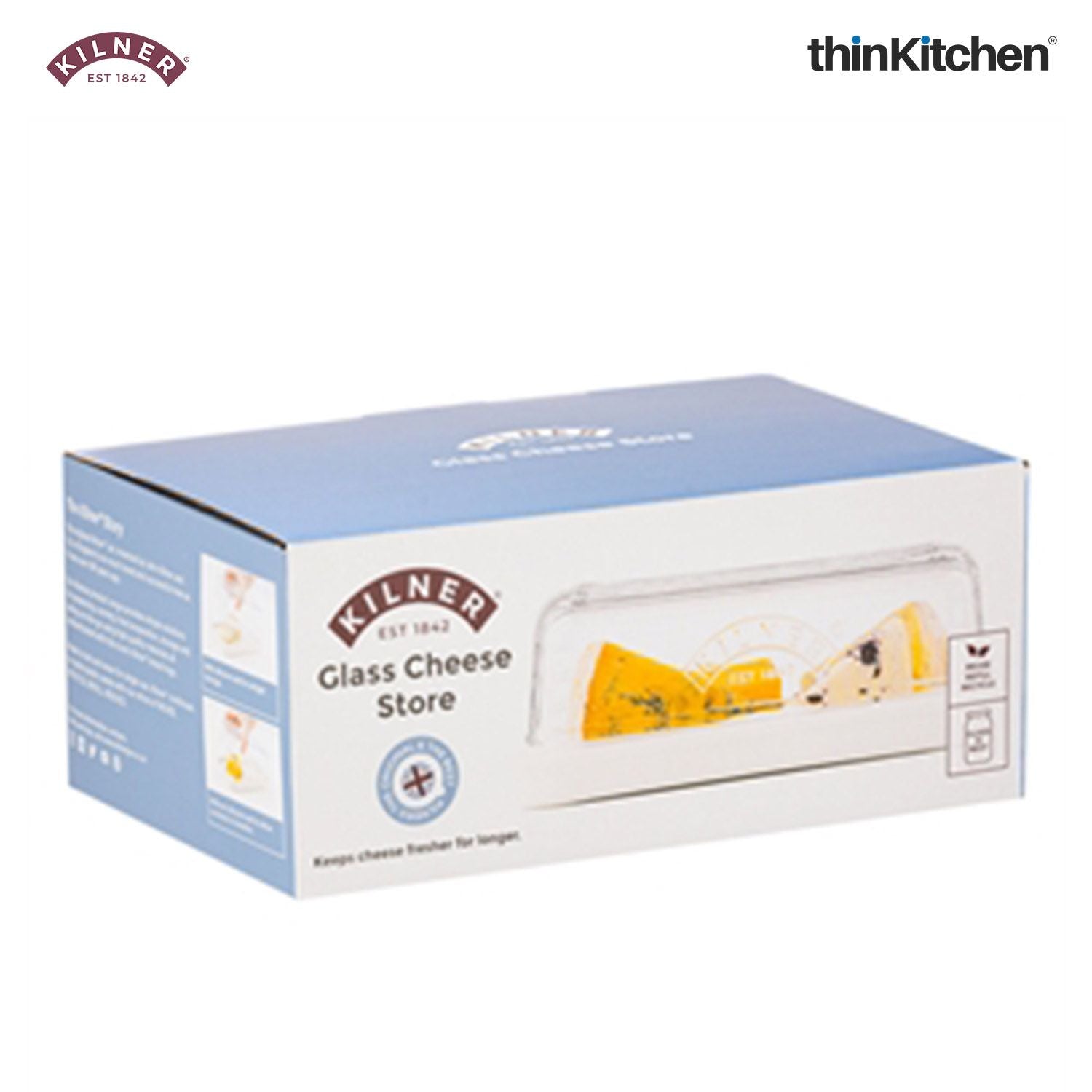 Premium Cheese Store, Butter Dish with Glass Lid & Ceramic Base | Airtight Cheese Storage Container for Fridge Storage & Serving with Silicone Seal - 5