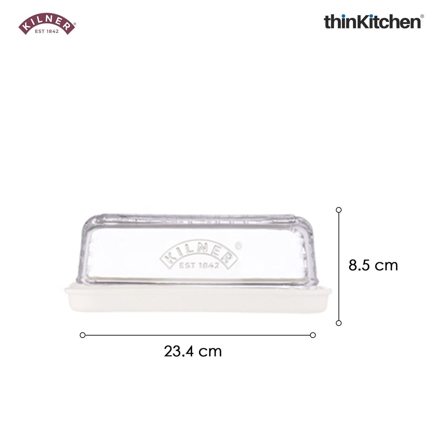 Premium Cheese Store, Butter Dish with Glass Lid & Ceramic Base | Airtight Cheese Storage Container for Fridge Storage & Serving with Silicone Seal