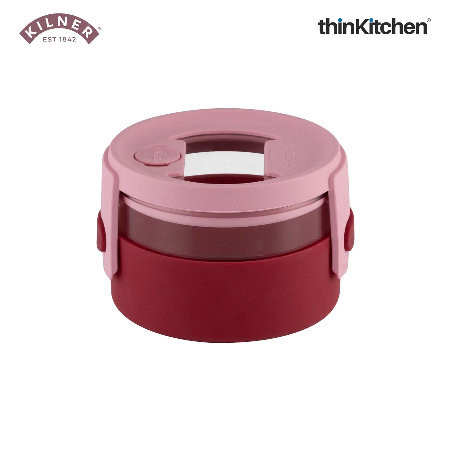 Kilner Leakproof Glass Lunch Bowl with Silicone Sleeve 300ml, Pink