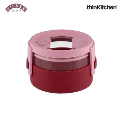 Kilner Leakproof Glass Lunch Bowl with Silicone Sleeve 300ml, Pink