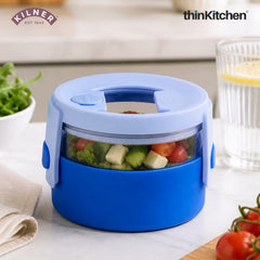 Kilner Leakproof Glass Lunch Bowl with Silicone Sleeve 300ml, Blue