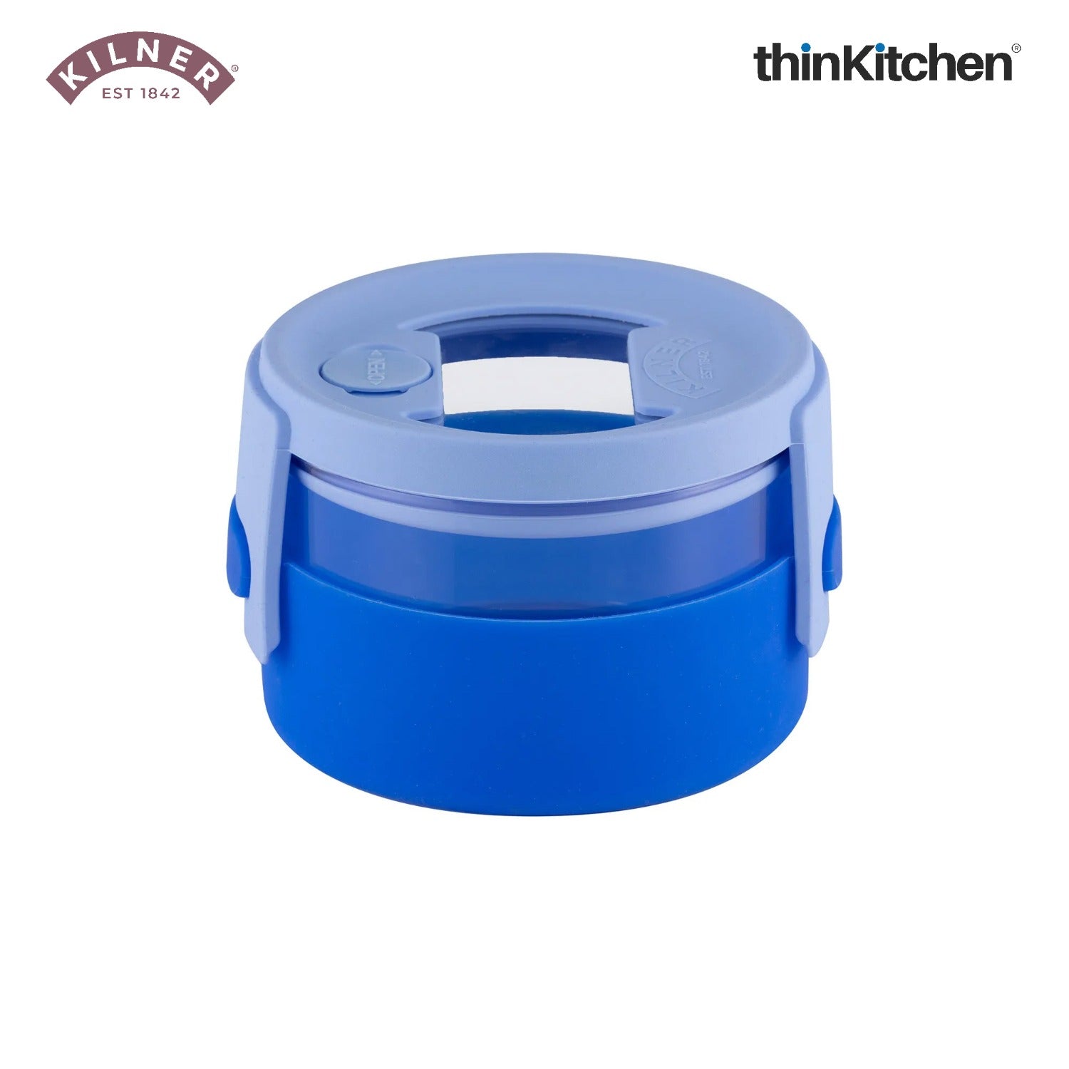 Kilner Leakproof Glass Lunch Bowl with Silicone Sleeve 300ml, Blue - 2