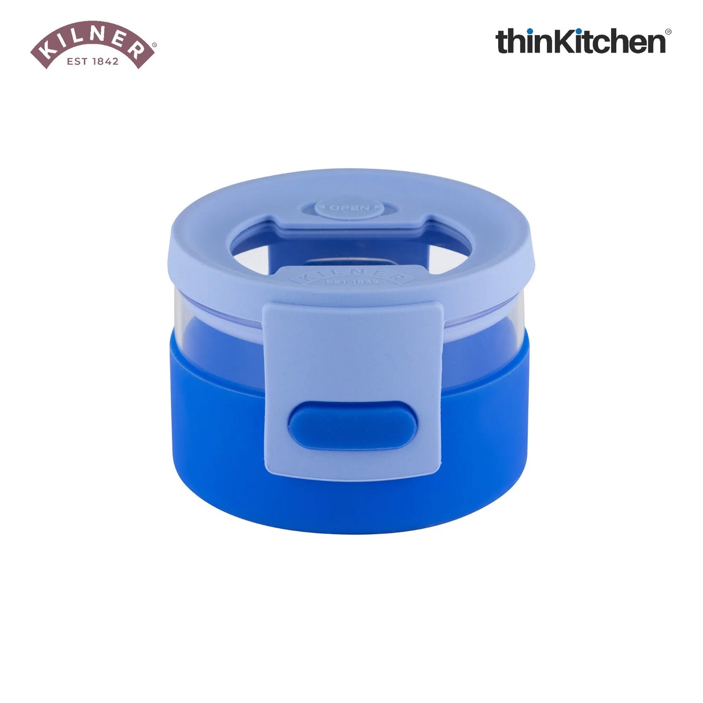 Kilner Leakproof Glass Lunch Bowl with Silicone Sleeve 300ml, Blue