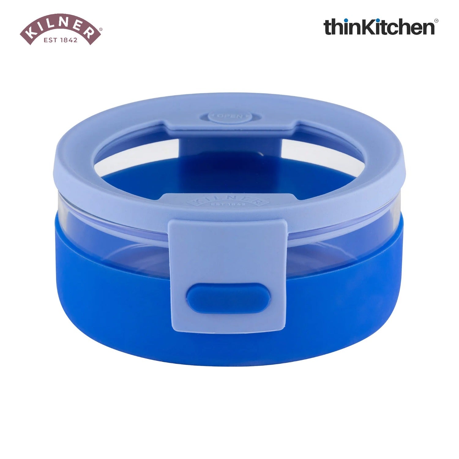 Kilner Leakproof 700ml Glass Food Storage Bowl with Silicone Sleeve, Blue - 4