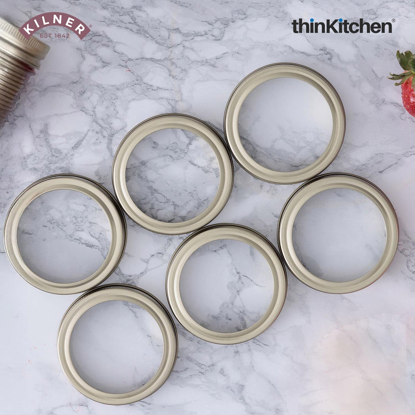 Kilner Set Of 6 W/Mouth Screw Bands