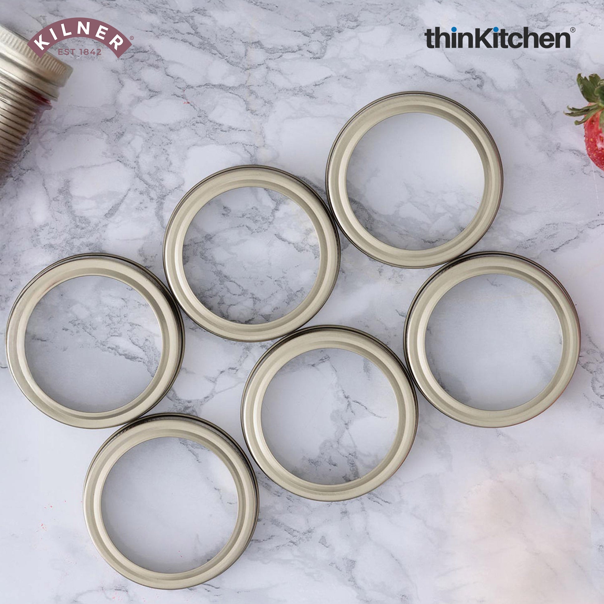 Kilner Set Of 6 W/Mouth Screw Bands - 4