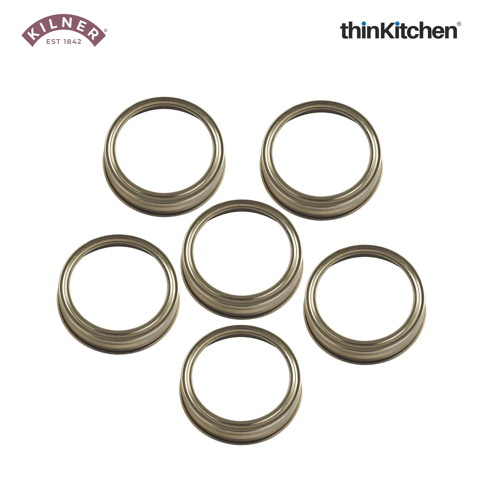 Kilner Set Of 6 W/Mouth Screw Bands - 2