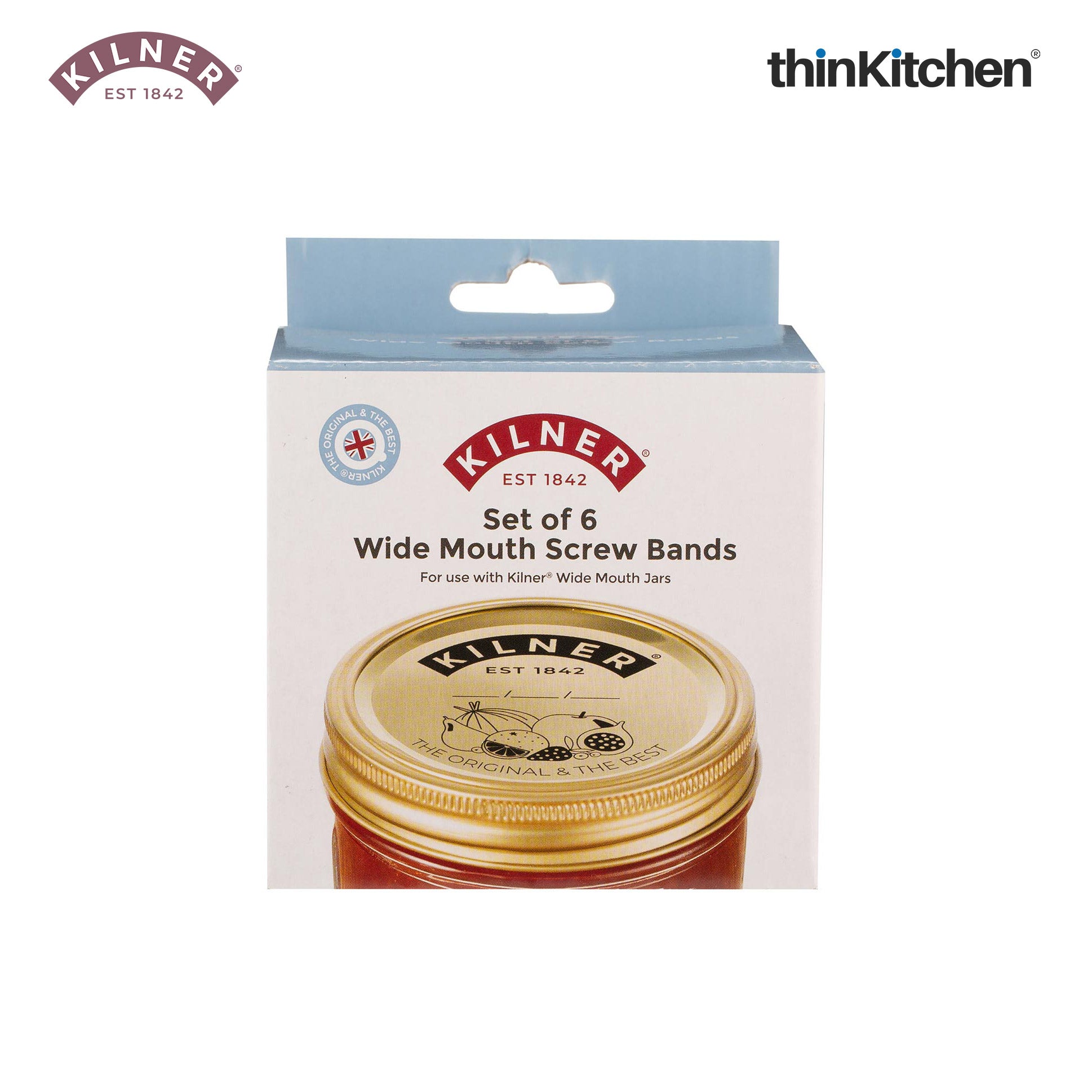 Kilner Set Of 6 W/Mouth Screw Bands - 3
