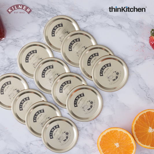 Kilner 12 Pcs Preserve Jar Seal Replacement Lids compatible with 0.25L, 0.5L and 1L Kilner Glass Jars
