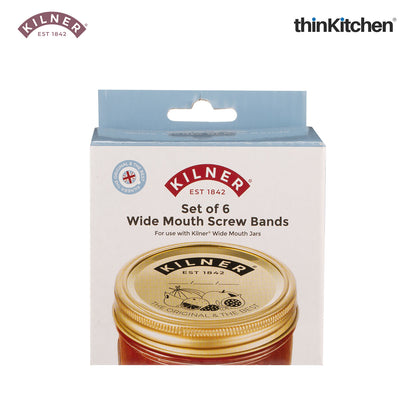 Kilner Preserve Jar Replacement Screw Bands - Set of 6