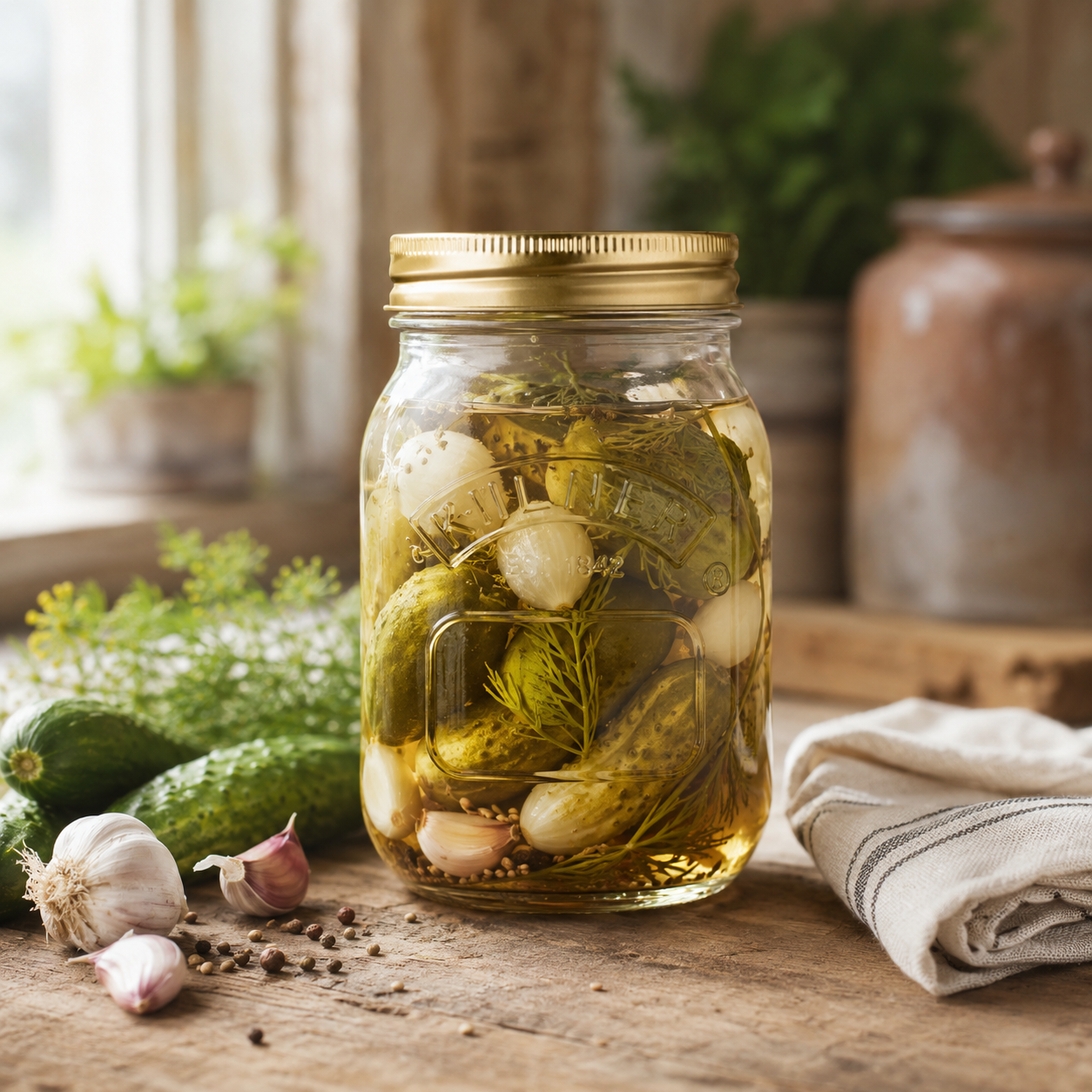 Kilner Premium 500ml Round Preserve Glass Jar for Preserving and Storing Jams, Chutneys, Small Pickled Fruits