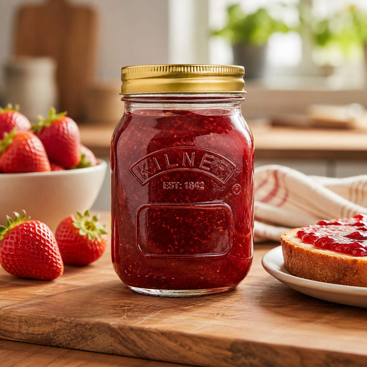 Kilner Premium 500ml Round Preserve Glass Jar for Preserving and Storing Jams, Chutneys, Small Pickled Fruits - 3
